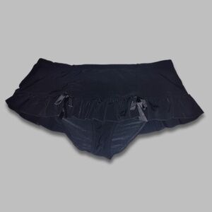 Torrid Swim Skirt Built-in Brief Flirty Ruffle Ribbon Bow Black Women’s 1X